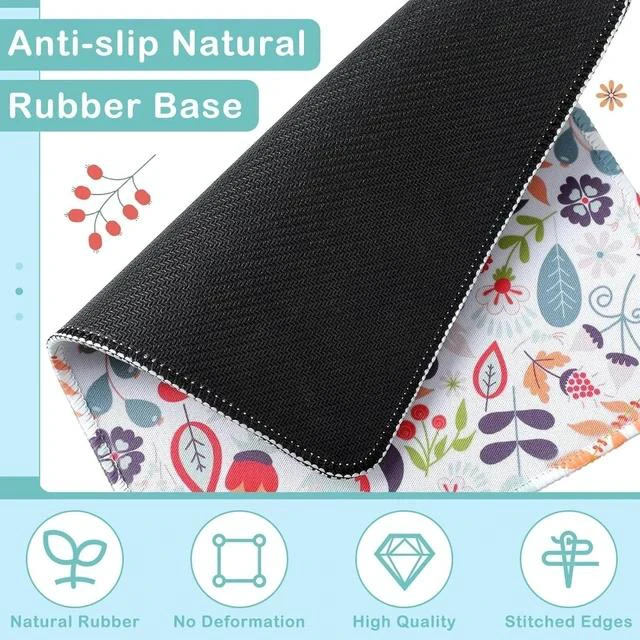 Alt view image 2 of 6 - 12 Pcs Inspirational Mouse Pad Bulk Fun Floral Mouse Pad with Motivational Quotes Square Non Slip Rubber Mousepad for Desk Office Home Laptop Computer