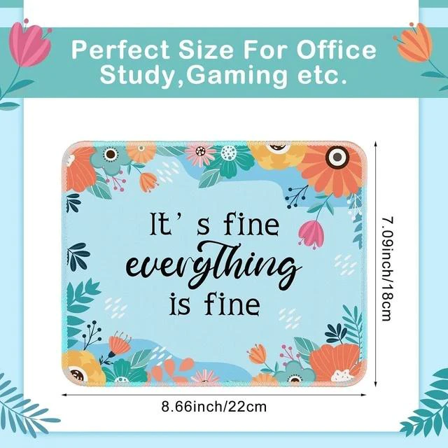Alt view image 3 of 6 - 12 Pcs Inspirational Mouse Pad Bulk Fun Floral Mouse Pad with Motivational Quotes Square Non Slip Rubber Mousepad for Desk Office Home Laptop Computer