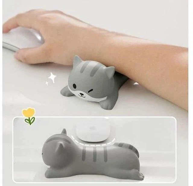 Alt view image 2 of 6 - Cute Wrist Rest Support for Mouse Keyboard Computer Elbow Pad Arm Rest for Desk Ergonomic Kawaii Office Supplies Slow Rising PU Mouse Pad Cat