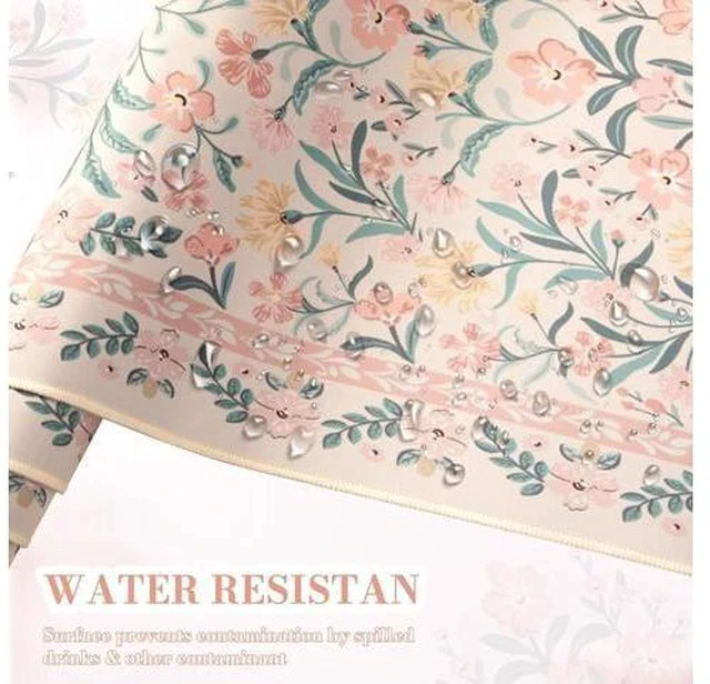 Alt view image 5 of 7 - Pink Floral Desk Mat Desk Pad XXL Large Mouse Pad Anti-Slip Big Mousepad with Stitched Edges Computer Mouse Pads for Desktop for Women(Pink)