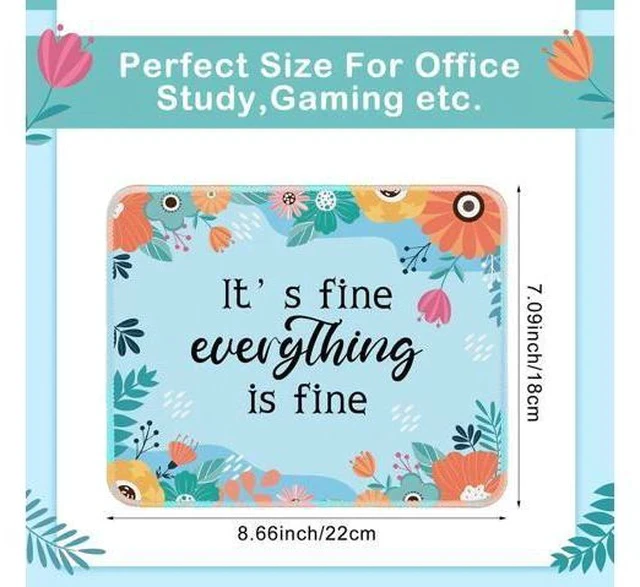 Alt view image 3 of 6 - 12 Pcs Inspirational Mouse Pad Bulk Fun Floral Mouse Pad with Motivational Quotes Square Non Slip Rubber Mousepad for Desk Office Home Laptop Computer