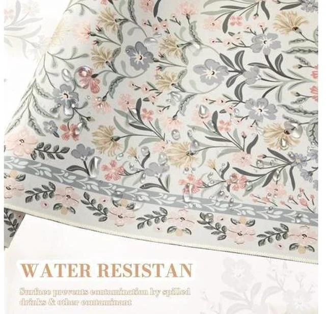 Alt view image 5 of 7 - Desk Matt for Desktop Cute Desk Pad Mat XXL Large Mouse Pad Anti-Slip Big Mousepad with Stitched Edges Keyboard Pad for Computer(Gray Floral)