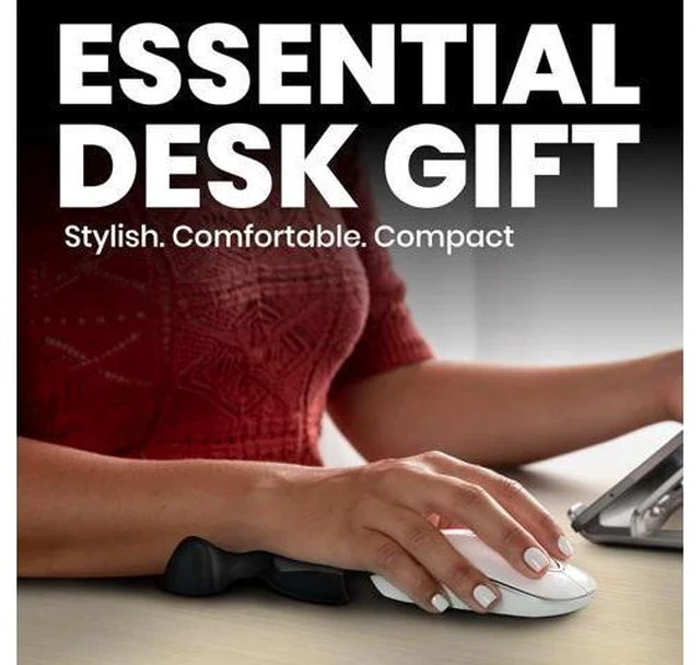 Alt view image 2 of 7 - Ergonomic Wrist Rest for Mouse - Desk Mouse Pad Wrist Support Smooth-Glide Comfortable Curved Design for Gaming Office or Home Use - Black