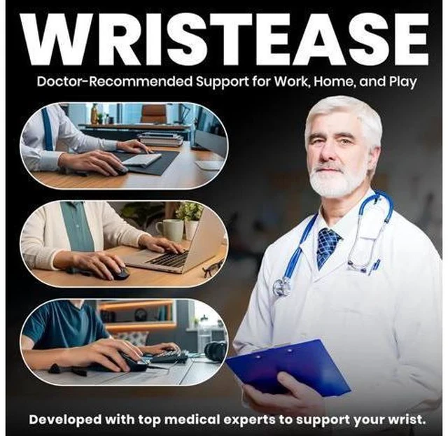 Alt view image 6 of 7 - Ergonomic Wrist Rest for Mouse - Desk Mouse Pad Wrist Support Smooth-Glide Comfortable Curved Design for Gaming Office or Home Use - Black