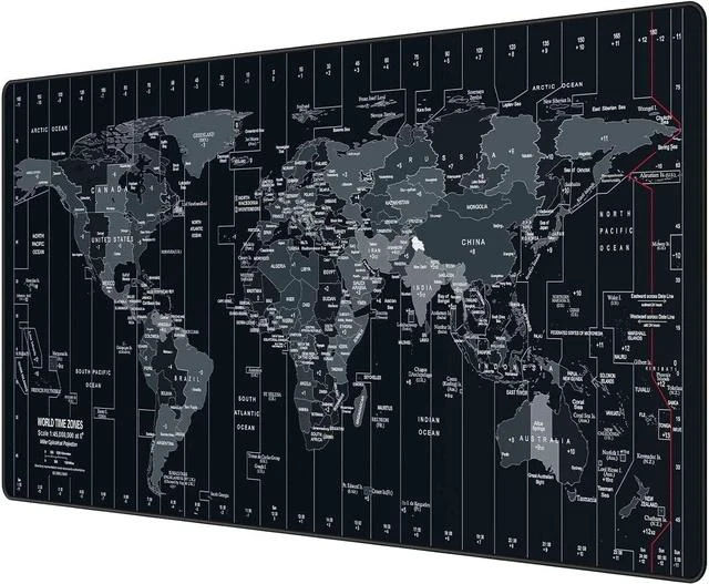 Main image of Large Mouse Pad 35.4x15.7 Inch World Map - XXL Gaming Desk Mat with Non-Slip Rubber Base Stitched Edges | Keyboard and Mouse Pad for Gaming/Office | Portable Desk Pad