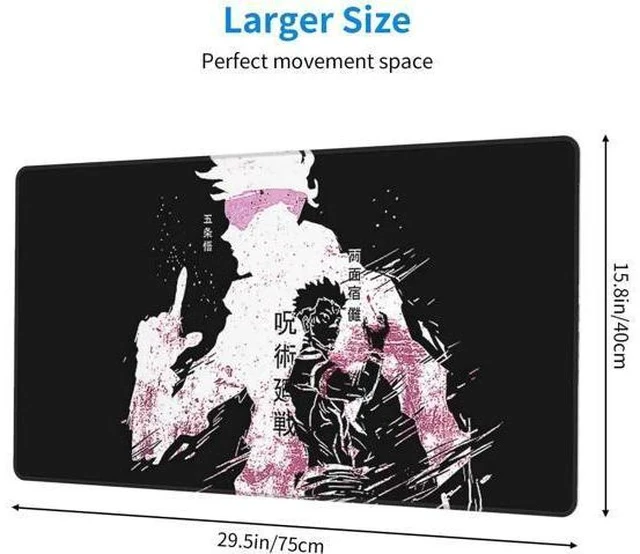 Alt view image 3 of 7 - Large Anime Mouse Pad for Desk Gaming Mousepad Computer Non-Slip Long Mouse Mat 15.8x29.5 in