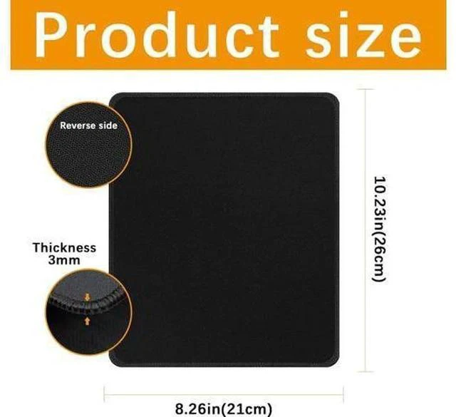 Alt view image 2 of 6 - 12 Pack Black Mouse pad Bulk with Stitched Edge 10.2x8.3inches 3mm Thickness Premium Textured Non-Slip Rubber Base Mouse pad Black Washable Gaming Mouse Pad Pack for Office and Home