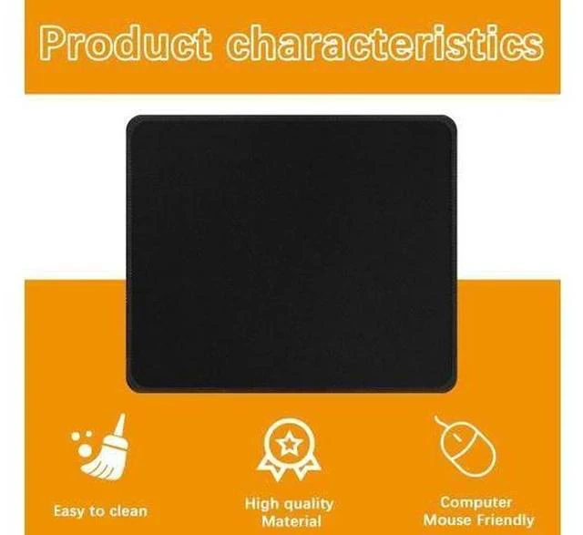 Alt view image 3 of 6 - 12 Pack Black Mouse pad Bulk with Stitched Edge 10.2x8.3inches 3mm Thickness Premium Textured Non-Slip Rubber Base Mouse pad Black Washable Gaming Mouse Pad Pack for Office and Home