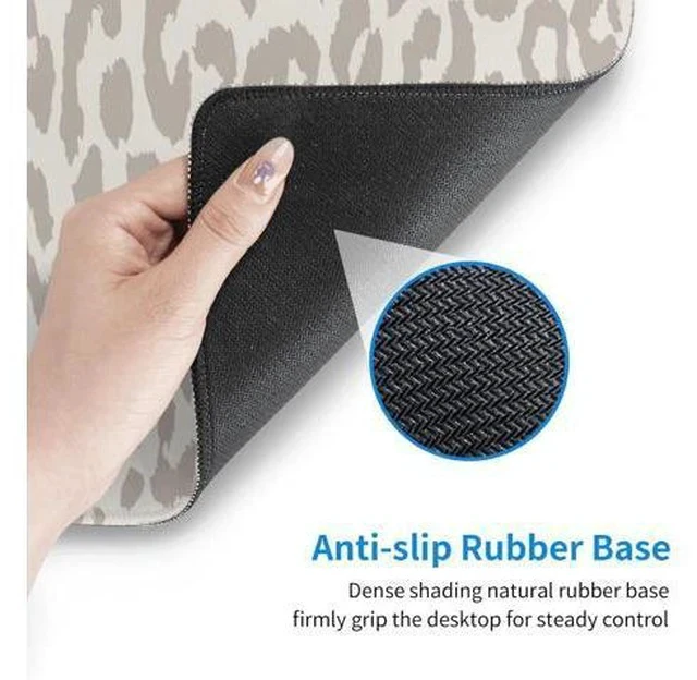 Alt view image 4 of 7 - Large Mouse Pad Gaming Mousepad XL Beige Leopard Print Desk Mat Mouse Pad Long 31.5x11.8 in Extended Big Cute Mousepad Waterproof Desk Pad with Non-Slip Base and Stitched Edges for Computer Keyboard