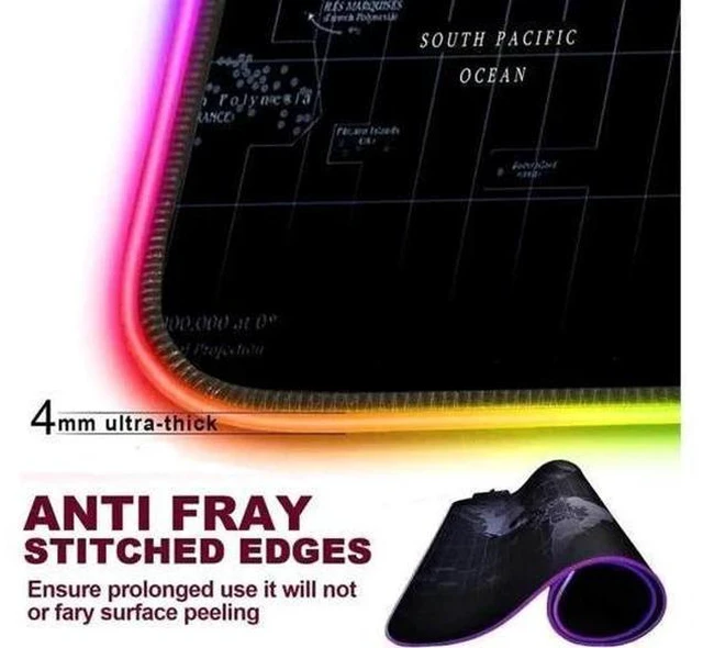 Alt view image 3 of 7 - JVFYI Extended RGB Gaming Mouse Pad Extra Large Gaming Mouse Mat for Gamer Waterproof Office DEST Mat with 10 Lighting Mode for PC Computer RGB Keyboard Mouse - 31.5Inch x 15Inch x 4mm(Map)