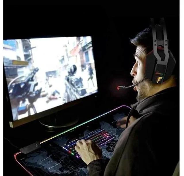 Alt view image 6 of 7 - JVFYI Extended RGB Gaming Mouse Pad Extra Large Gaming Mouse Mat for Gamer Waterproof Office DEST Mat with 10 Lighting Mode for PC Computer RGB Keyboard Mouse - 31.5Inch x 15Inch x 4mm(Map)