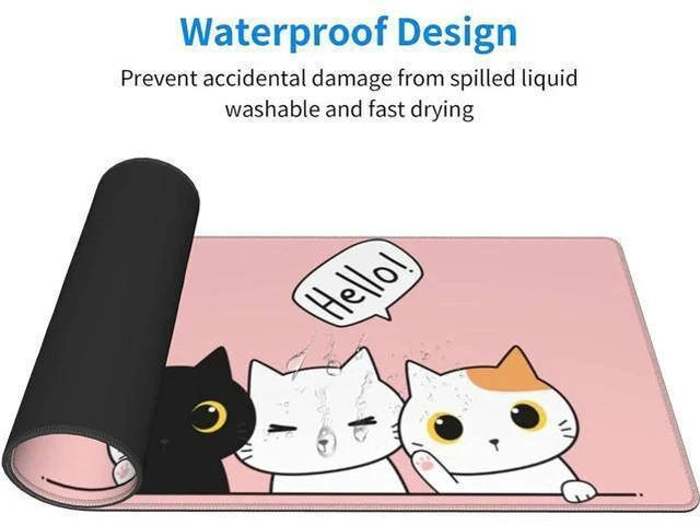 Alt view image 4 of 7 - Pink Cute Kittens Cat Gaming Mouse Pad Large XL Girls Kawaii Desk Mat Long Extended Pads Big Mousepad for Home Office Decor Accessories
