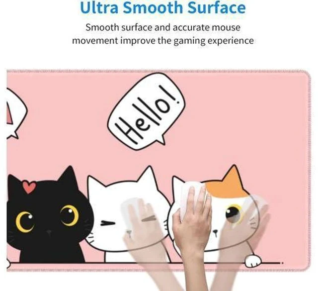 Alt view image 5 of 7 - Pink Cute Kittens Cat Gaming Mouse Pad Large XL Girls Kawaii Desk Mat Long Extended Pads Big Mousepad for Home Office Decor Accessories