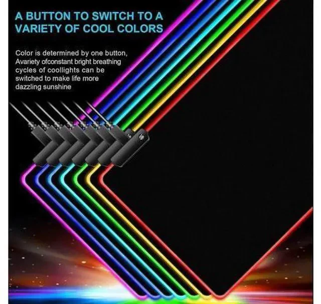 Alt view image 2 of 6 - RGB Mousepad Led Mouse Pad Large Mouse Pad Led and Big Mouse mat
