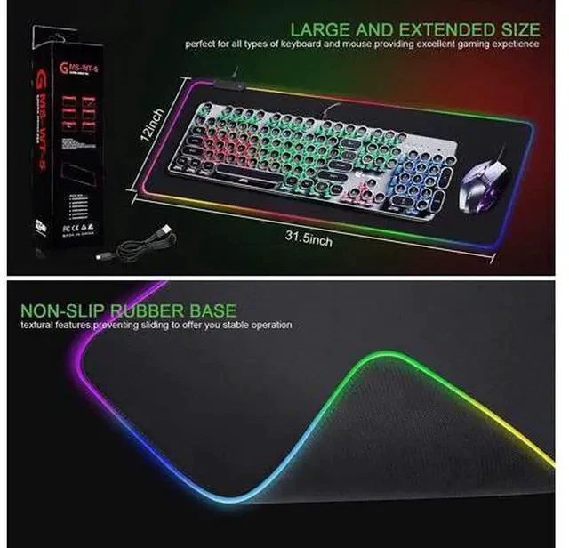 Alt view image 4 of 6 - RGB Mousepad Led Mouse Pad Large Mouse Pad Led and Big Mouse mat