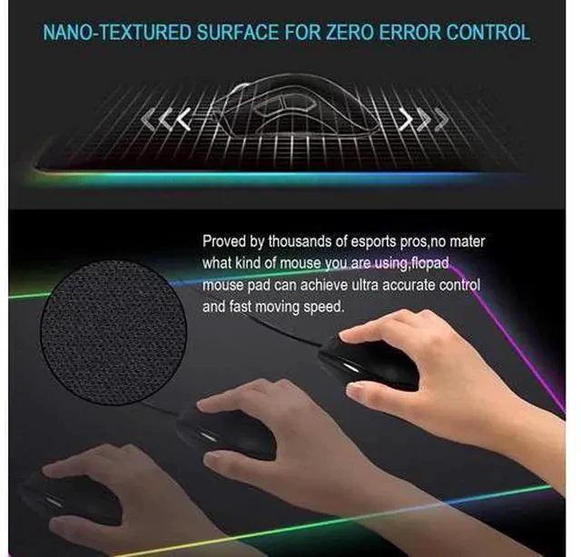 Alt view image 6 of 6 - RGB Mousepad Led Mouse Pad Large Mouse Pad Led and Big Mouse mat
