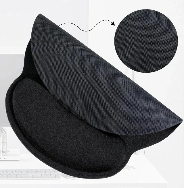 Alt view image 4 of 7 - 8 Pack Ergonomic Mouse Pad with Wrist Rest Support Comfortable Mousepad with Non-Slip Base Small Memory Foam Computer Mouse Pad for Laptop Computer Gaming (Black)