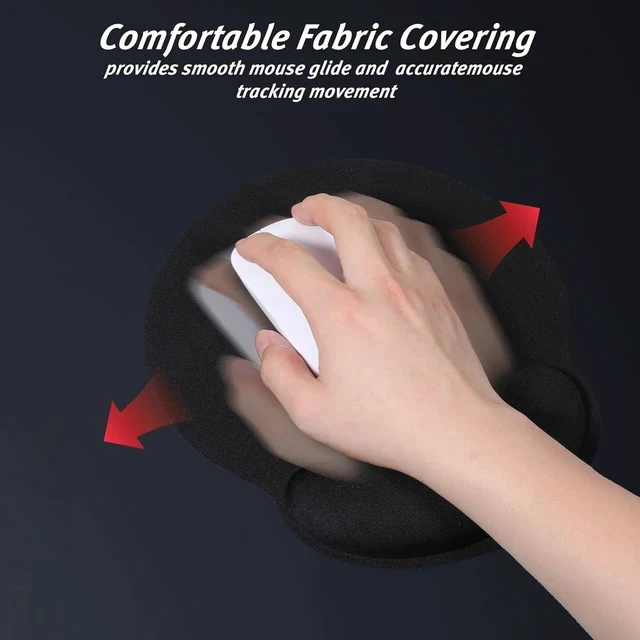 Alt view image 6 of 7 - 8 Pack Ergonomic Mouse Pad with Wrist Rest Support Comfortable Mousepad with Non-Slip Base Small Memory Foam Computer Mouse Pad for Laptop Computer Gaming (Black)