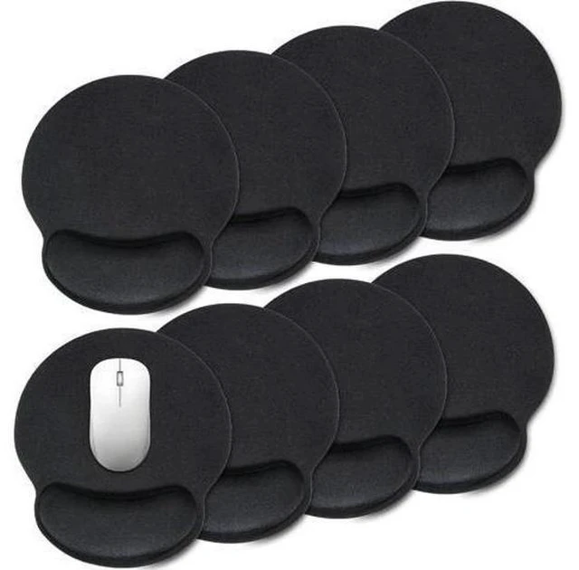 Main image of 8 Pack Ergonomic Mouse Pad with Wrist Rest Support Comfortable Mousepad with Non-Slip Base Small Memory Foam Computer Mouse Pad for Laptop Computer Gaming (Black)