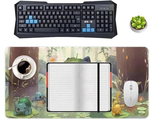 Alt view image 3 of 5 - Extended Gaming Anime Mouse pad Large Gaming Mousepad Desk Mat Waterproof Anti-Dirty Non Slip Stitched Edges Keyboard Mat Perfect for Video Games 60x30cm 23.6x11.8 inch