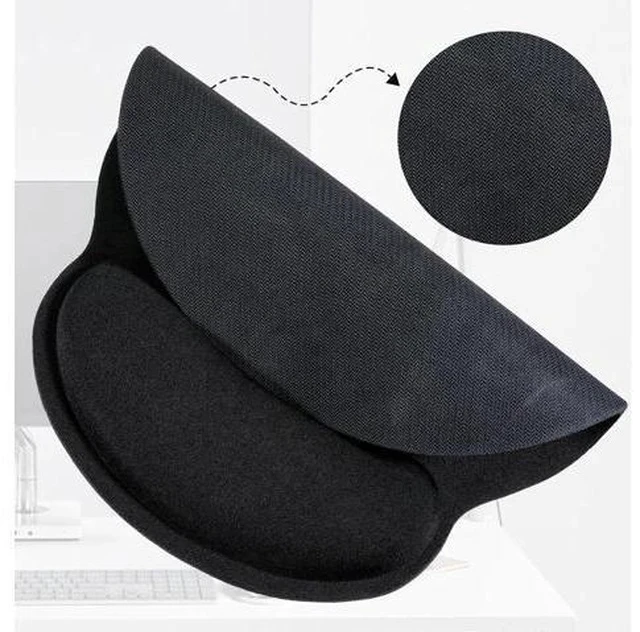 Alt view image 4 of 7 - 8 Pack Ergonomic Mouse Pad with Wrist Rest Support Comfortable Mousepad with Non-Slip Base Small Memory Foam Computer Mouse Pad for Laptop Computer Gaming (Black)