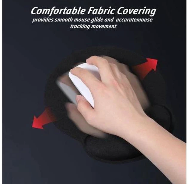 Alt view image 6 of 7 - 8 Pack Ergonomic Mouse Pad with Wrist Rest Support Comfortable Mousepad with Non-Slip Base Small Memory Foam Computer Mouse Pad for Laptop Computer Gaming (Black)