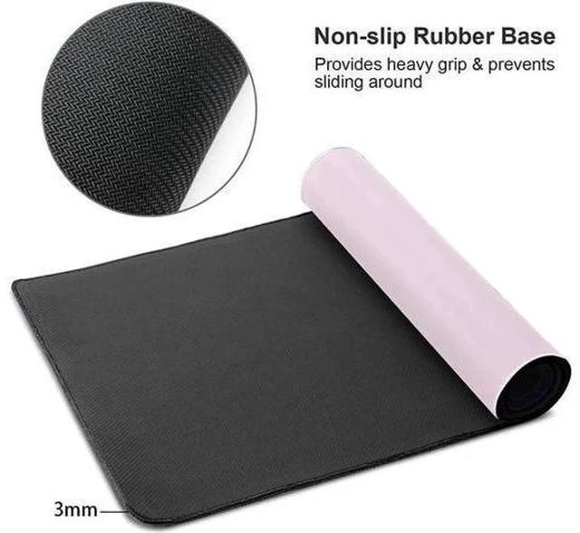 Alt view image 2 of 5 - Kawaii Large Pink Mouse Pads with Design Novelty Anime Keyboard Pad Non-Slip Extended Full Desk Cute Keyboard Mat Waterproof XXL Mousepad for Girl Gift Notebook Office Pad Computer 15.7x35.4In