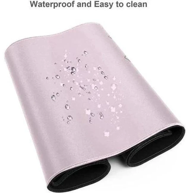 Alt view image 3 of 5 - Kawaii Large Pink Mouse Pads with Design Novelty Anime Keyboard Pad Non-Slip Extended Full Desk Cute Keyboard Mat Waterproof XXL Mousepad for Girl Gift Notebook Office Pad Computer 15.7x35.4In