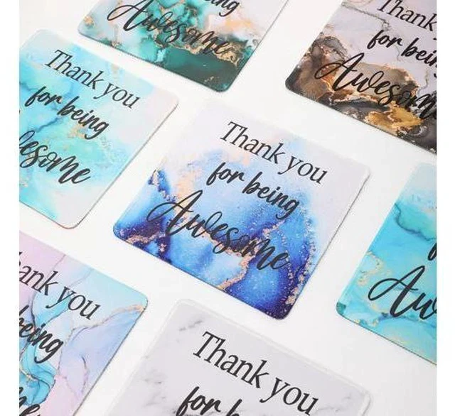 Alt view image 5 of 6 - 12 Pcs Employee Appreciation Gift Bulk Mouse Pad Thank You for Being Awesome Gifts Non Slip Laptop Computer Marble Mouse Pad Thank You Gifts for Coworkers Employee Office Supplies