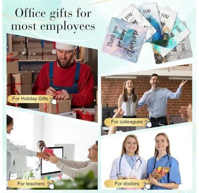 Alt view image 6 of 6 - 12 Pcs Employee Appreciation Gift Bulk Mouse Pad Thank You for Being Awesome Gifts Non Slip Laptop Computer Marble Mouse Pad Thank You Gifts for Coworkers Employee Office Supplies