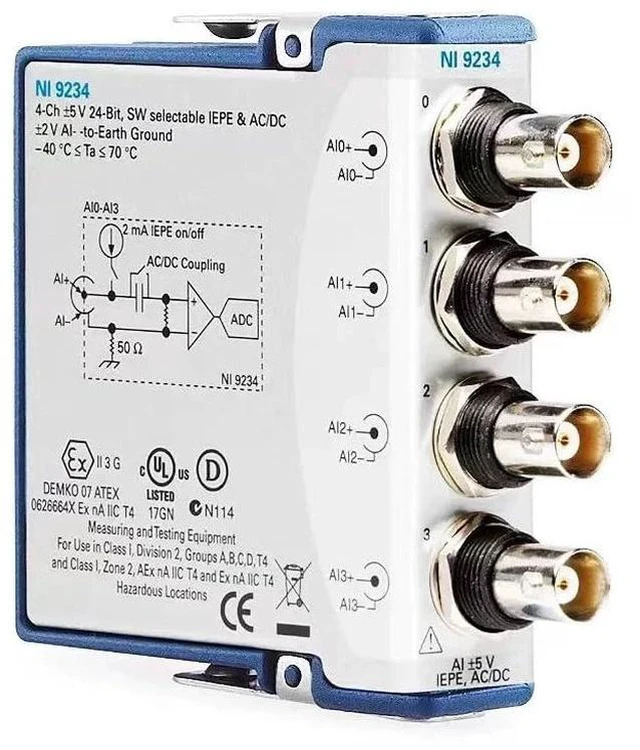 Main image of for NI 9234 C Series Dynamic Signal Acquisition Module 4 Channel Analog Input 24-Bit 779680-01