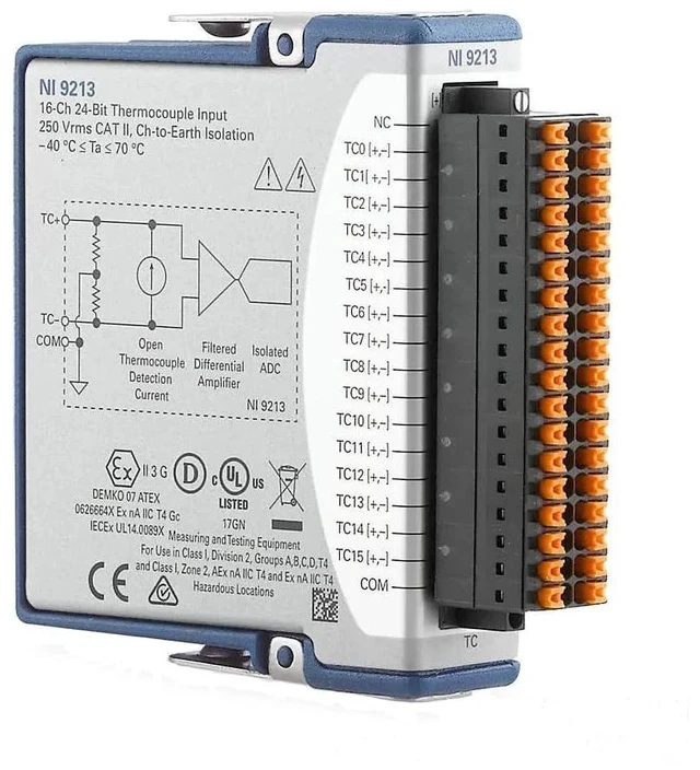Main image of for NI 9213 C Series Thermocouple Input Module 24-bit 16-Channel 780493-01 Data Acquisition Card