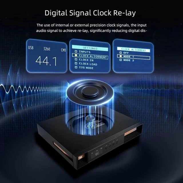 Main image of V.M.V T2 MQA-CD Player Hi-Res USB DAC High-End Bluetooth Digital Signal Clock Re-Lay, Hi-End Class CD Program Flagship DAC, Clock Input and Output, 32bit/768kHz DSD512 with Remote Control