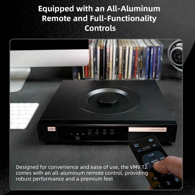 Alt view image 4 of 5 - V.M.V T2 MQA-CD Player Hi-Res USB DAC High-End Bluetooth Digital Signal Clock Re-Lay, Hi-End Class CD Program Flagship DAC, Clock Input and Output, 32bit/768kHz DSD512 with Remote Control