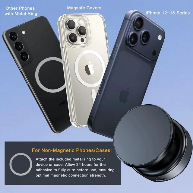 Alt view image 5 of 7 - Electric Vacuum Magnetic Phone Holder for Car/Gym/Mirror/Marble Wall, Auto-Seal & Quick Release Suction Cup Phone Mount, 360° Adjustable for MagSafe Car Phone Mount for iPhone 18/17 Pro Max