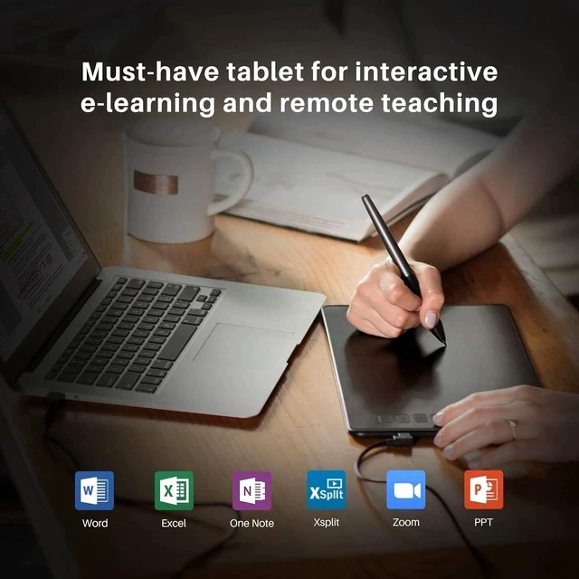Alt view image 4 of 7 - Inspiroy H640P 6.3*3.9nch Drawing Tablet 8192 Pen Pressure Battery-Free Stylus, Tilt, 6 Hot Keys, Work with Mac/PC/Android, Digital Art for Beginner, Drawing, Writing, Design, Teaching