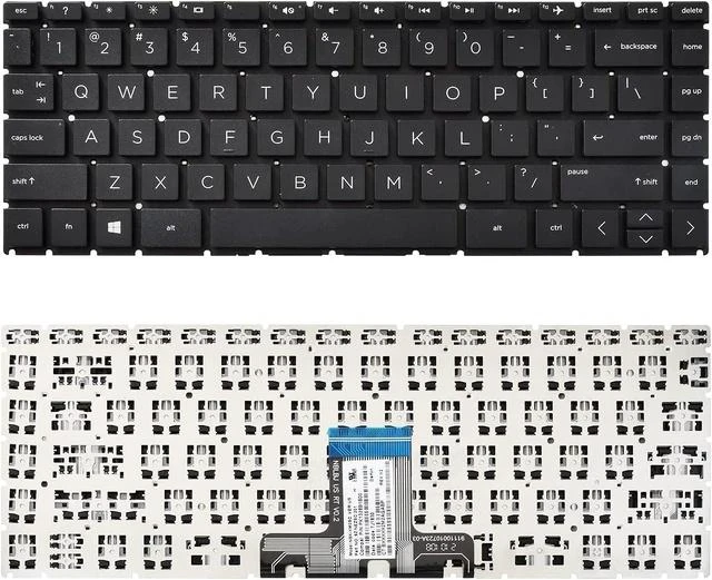 Main image of Replacement Keyboard Compatible with HP 14-CK 14-CD 14-CM 14-DG 1 Black US Layout (Black Without Backlit)