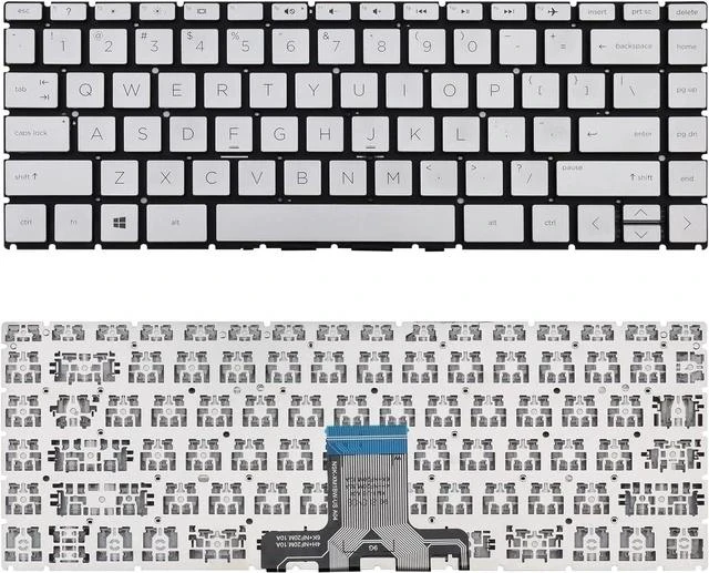 Main image of Replacement Keyboard Compatible with HP 14-CK 14-CD 14-CM 14-DG 1 Black US Layout (Silver Without Backlit)
