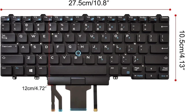 Alt view image 7 of 7 - Backlit Keyboard Replacement Compatible with Dell Education(Latitude ) E5450 E5470 E5480 E7450 P40G E7470 E7480,Latitude 14 5480 5488 5490 5491 7480 7490 with Pointer US Layout