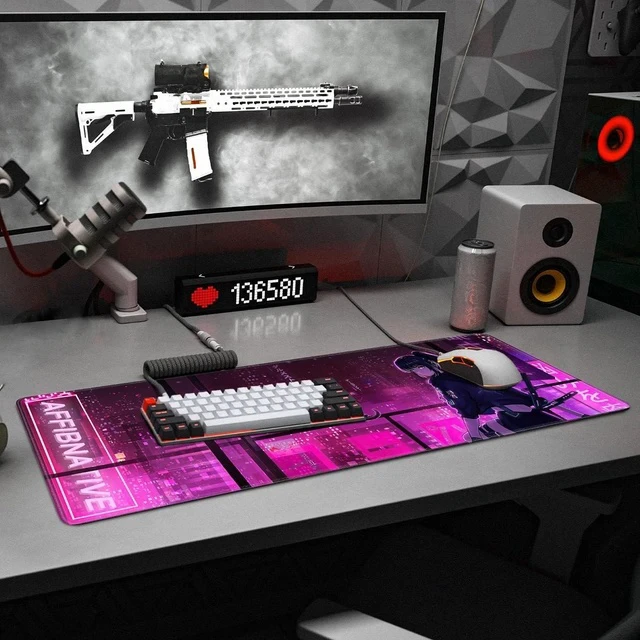 Alt view image 6 of 7 - Japanese Samurai Anime Mouse Pad Large Desk Mat Extended Keyboard Mouse Pad Gaming Mousepad with Non-Slip Base and Stitched Edge Anime Mouse Mat Desk Pad 31.5 X 11.8 In Mouse Pads for Desk Home Office