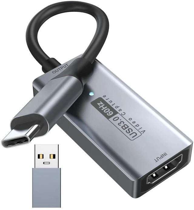 Main image of Newhope Video Capture Card, 4K HDMI to USB C 3.0 Capture Card, 1080P HD 60fps Live and Record Video Audio Grabber for Gaming, Streaming, Teaching, Video Conference