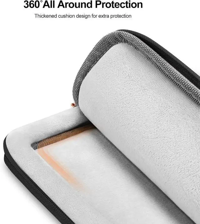 Alt view image 3 of 7 - 13.3 inch 360 Protective Laptop Case 13-13.3 inch Laptop Sleeve Compatible with MacBook Air/Pro 13 13.6/Pro 14 HP Rectangle Quilted Bag with Handle&Pocket&Small Case Black