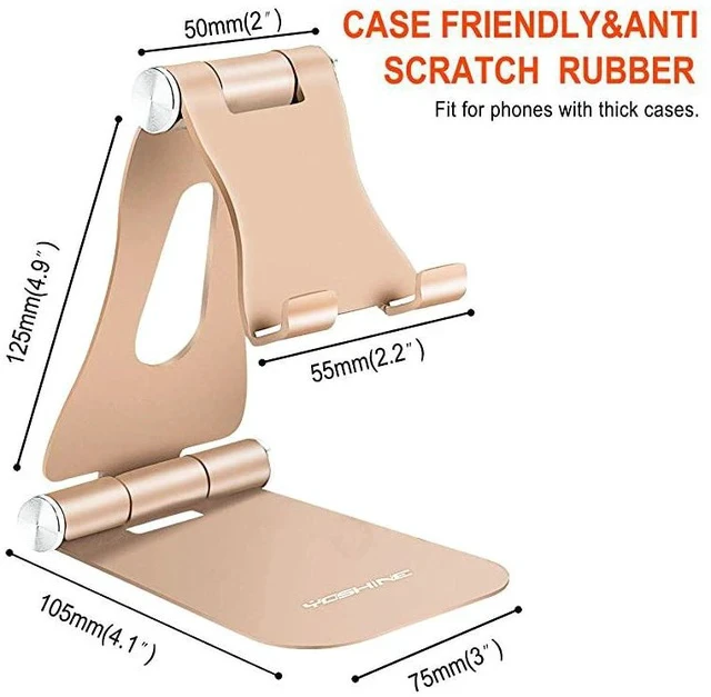 Alt view image 3 of 7 - Adjustable Tablet Stand Holders, Cell Phone Stands, Phone Desk Holder, iPhone Stand, iPad Stand, Aluminum Stands Cradle Dock for Switch, Fit All Smartphones and Tablets - Black