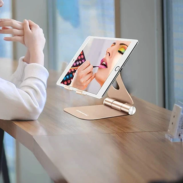 Alt view image 6 of 7 - Adjustable Tablet Stand Holders, Cell Phone Stands, Phone Desk Holder, iPhone Stand, iPad Stand, Aluminum Stands Cradle Dock for Switch, Fit All Smartphones and Tablets - Black