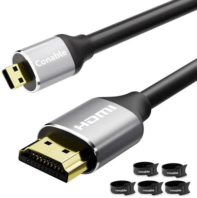 Main image of Micro HDMI to HDMI Cable 20 FT, High Speed Full HDMI to Micro HDMI Cable, Support 4K@60Hz HDR ARC, Compatible with GoPro Hero, Sport Camera, Raspberry Pi 4, Sony Camera, Nikon, Yoga