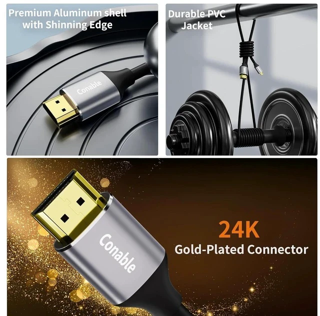 Alt view image 2 of 7 - Micro HDMI to HDMI Cable 20 FT, High Speed Full HDMI to Micro HDMI Cable, Support 4K@60Hz HDR ARC, Compatible with GoPro Hero, Sport Camera, Raspberry Pi 4, Sony Camera, Nikon, Yoga