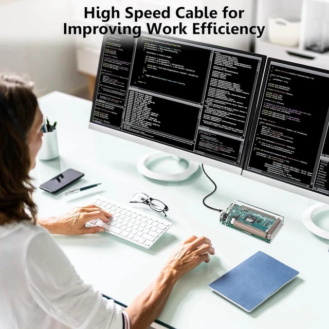 Alt view image 6 of 7 - Micro HDMI to HDMI Cable 20 FT, High Speed Full HDMI to Micro HDMI Cable, Support 4K@60Hz HDR ARC, Compatible with GoPro Hero, Sport Camera, Raspberry Pi 4, Sony Camera, Nikon, Yoga