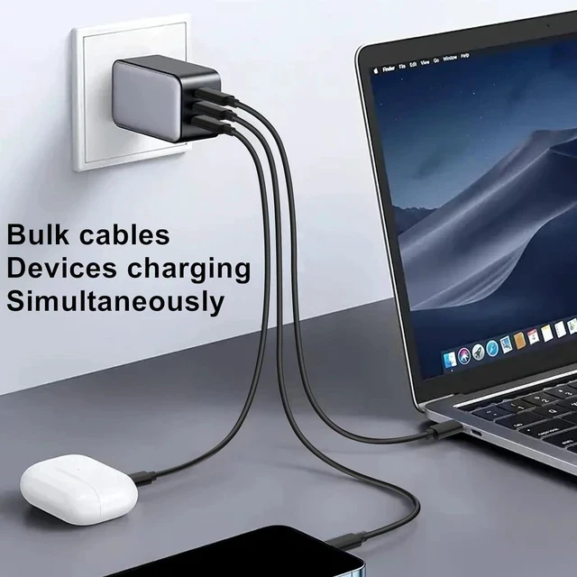 Alt view image 5 of 7 - 20-Pack USB C 48W PD Fast Charger Cable - Multipack USB-C to Type C Charging Cords Bulk 3.3ft