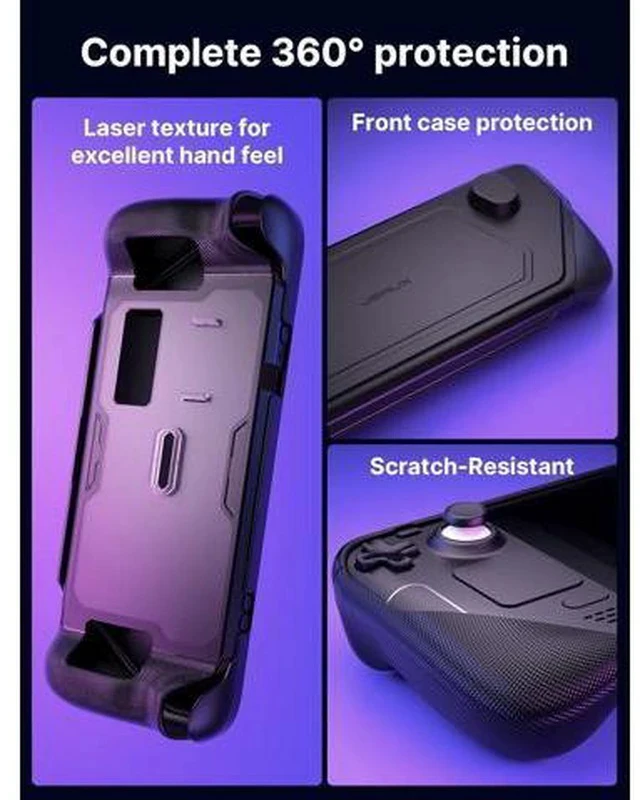 Alt view image 3 of 7 - PC0104 ModCase Compatible with Steam Deck, Steam Deck Case Comprehensive Protection Include Detachable Front Shell, Body Protective Shell, Metal Bracket and Strap - Basic Set