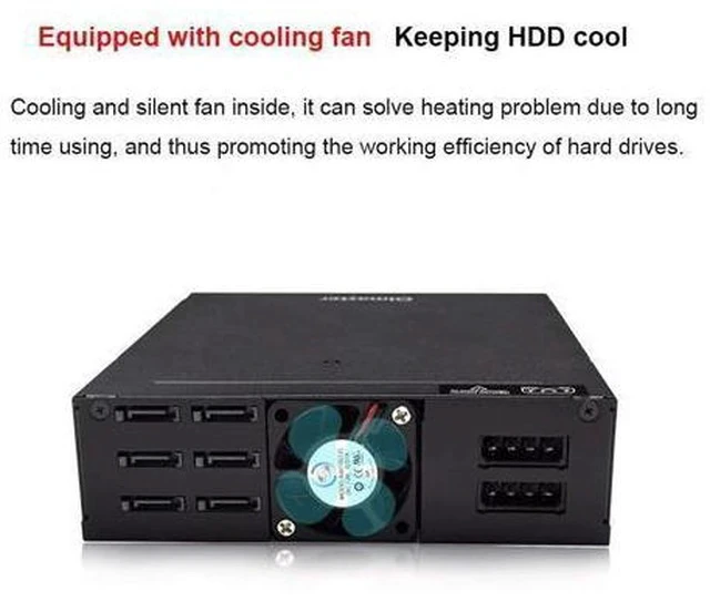 Alt view image 4 of 7 - 4 / 6-Bay 2.5inch SATA SSD HDD Hot Swap Mobile Rack/Enclosure Hard Disk Enclosure Rack Data Storage For 5.25 Drive Bay
